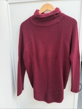 Allison Joy Burgundy Ribbed Turtleneck Sweater